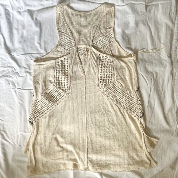 Free People Trinity Cream Crotchet Embellished Tank Top - Picture 3 of 5